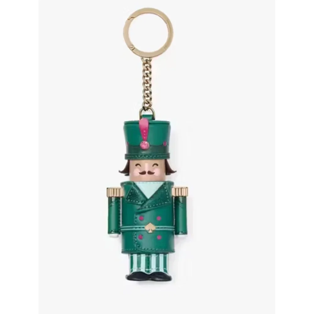 Kate Spade Oh What Fun 3D Nutcracker Key Chain Green KJ070 Christmas Holiday NWT